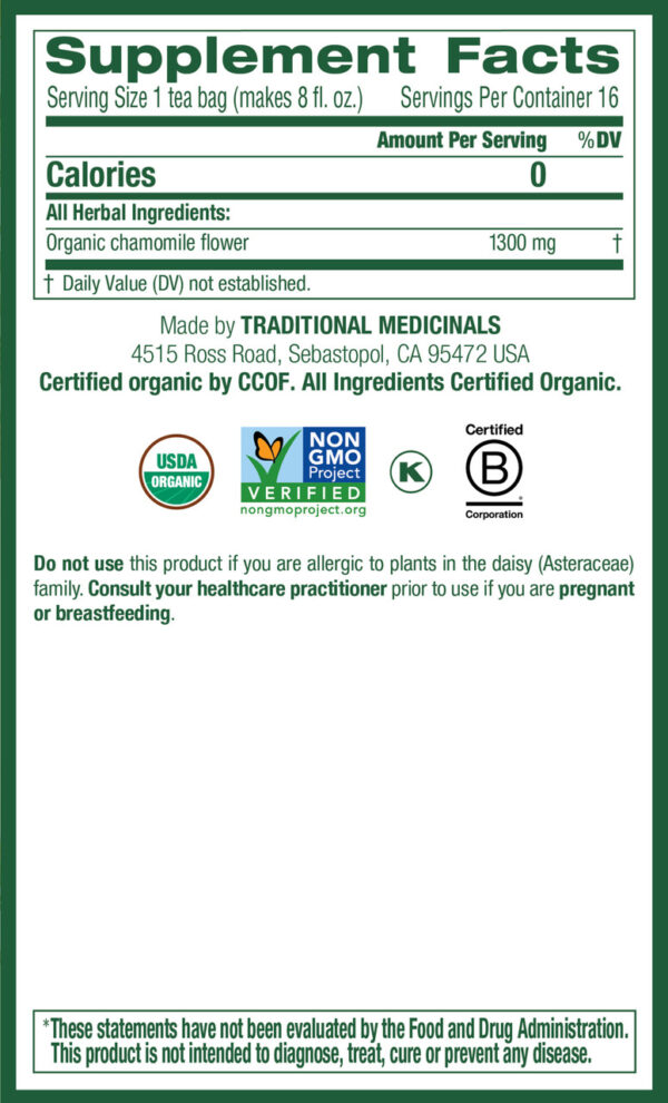Traditional Medicinals Chamomile Tea (6x16 Bag) - Image 4