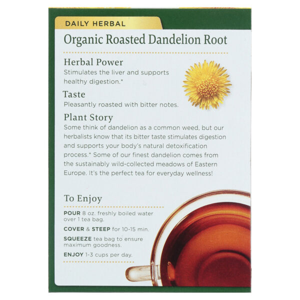 Traditional Medicinals Roasted Dandelion Root Tea (6x16 Bag) - Image 8