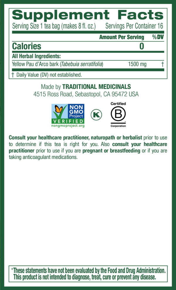 Traditional Medicinals Pau D'arco Herb Tea (6x16 Bag) - Image 4