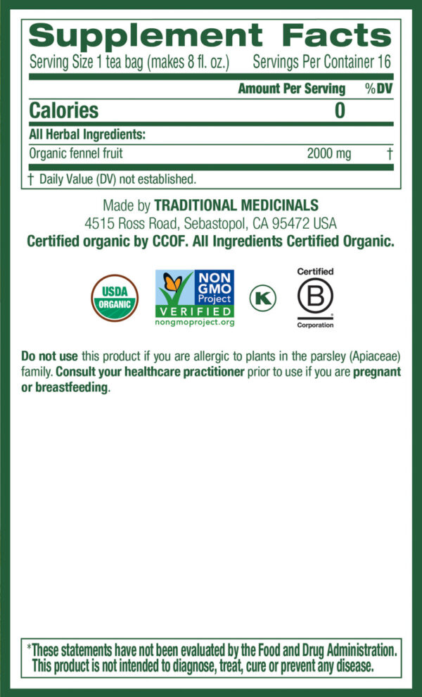 Traditional Medicinals Fennel Tea (6x16 Bag) - Image 4