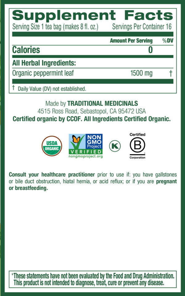 Traditional Medicinals Peppermint Tea (6x16 Bag) - Image 4