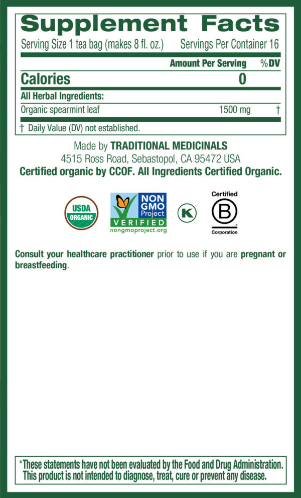 Traditional Medicinals Spearmint Tea (6x16 Bag) - Image 4