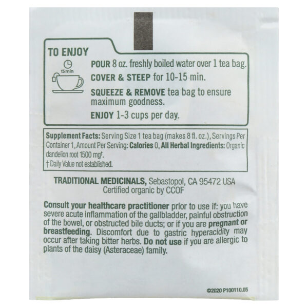 Traditional Medicinals Roasted Dandelion Root Tea (6x16 Bag) - Image 9